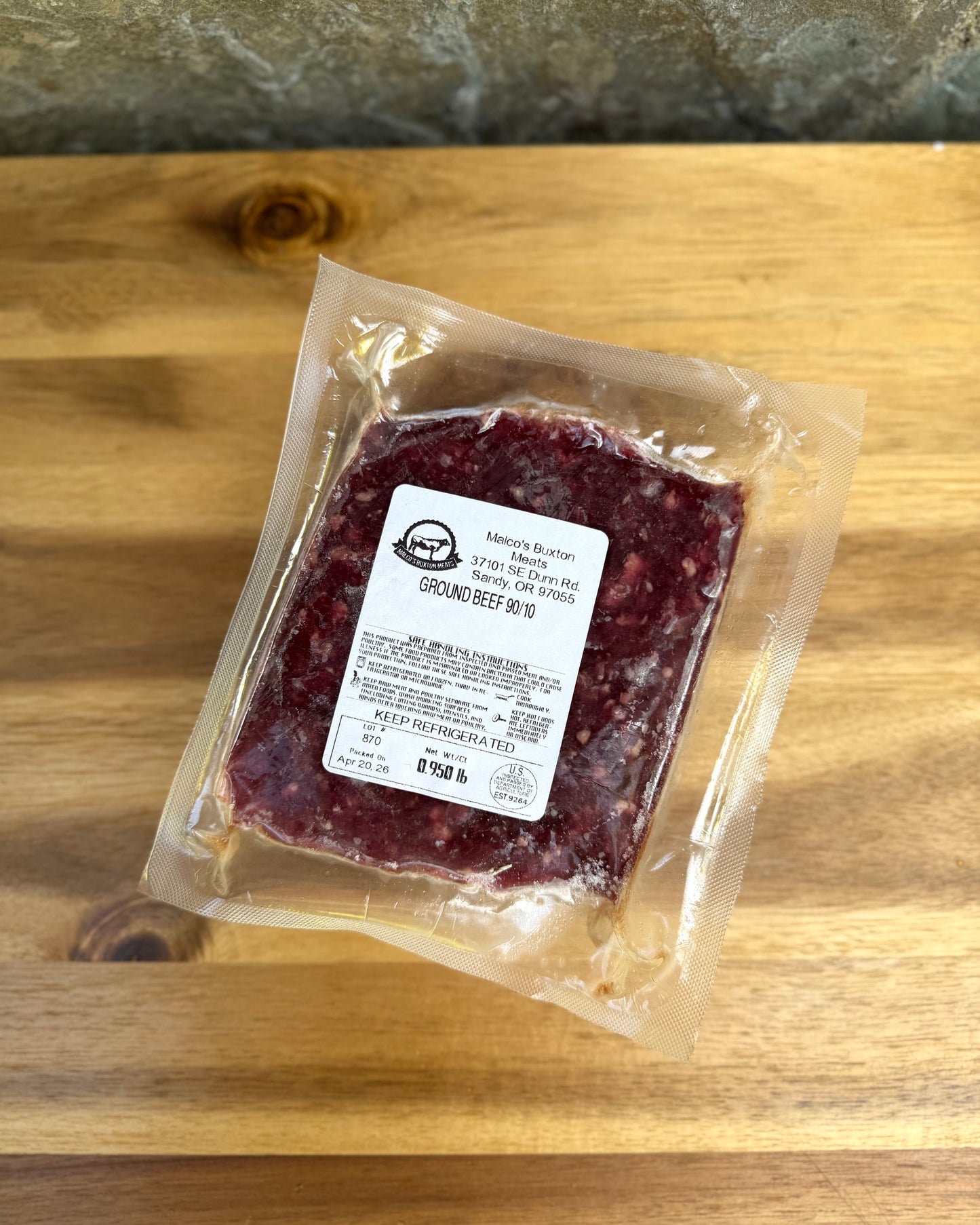 Ground Beef  (90% lean / 10% fat)